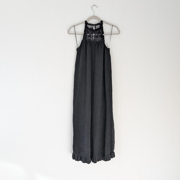 NWT Zara Knit Black Lace Halter Neck Midi Dress, Size S - Picture 3 of 8